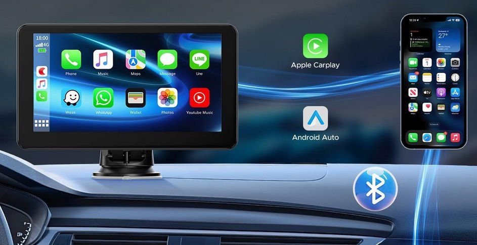 LAMTO RC08CA Wireless CarPlay & Android Auto 7 Zoll Display für 59,99€ (statt 100€)