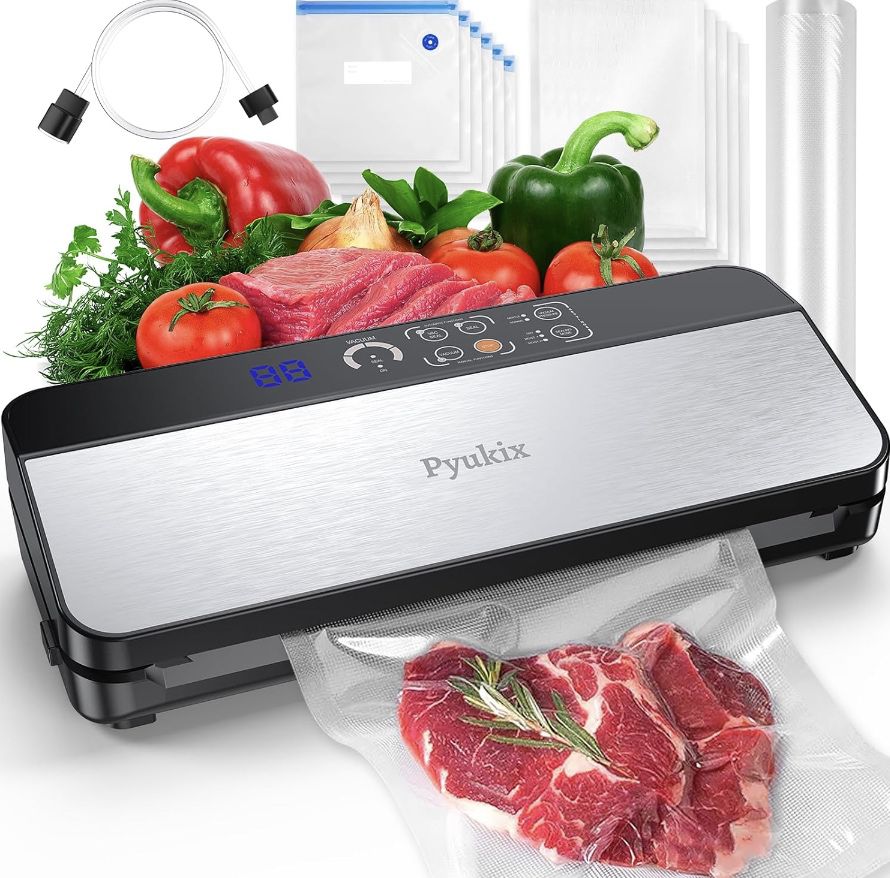 Pyukix 8in1 Vakuumiergerät mit 80 kPa & 11 Beutel für 51,99€ (statt 80€)