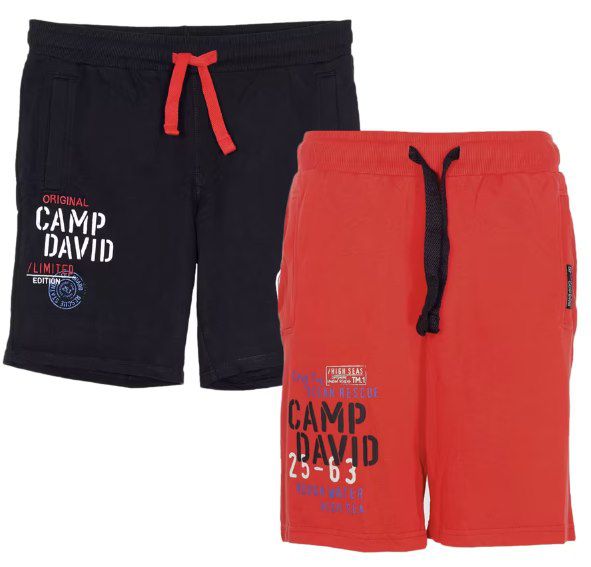 2x CAMP DAVID Sweat Shorts mit Baumwollanteil für 29,40€ (statt 52€)