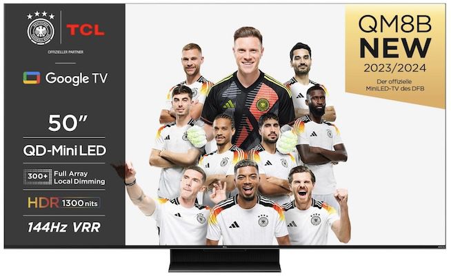 TCL 50QM8B   MiniLED TV mit 50” für 499€ (statt 643€)