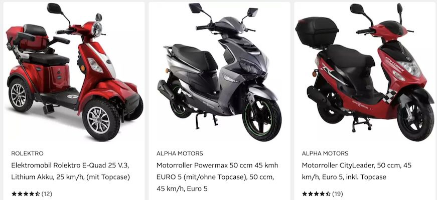 🏍️ OTTO: Motorisierte Zweiräder & E Bikes stark reduziert z.B. GT UNION Mofa für 1.769€ (statt 2.039€)