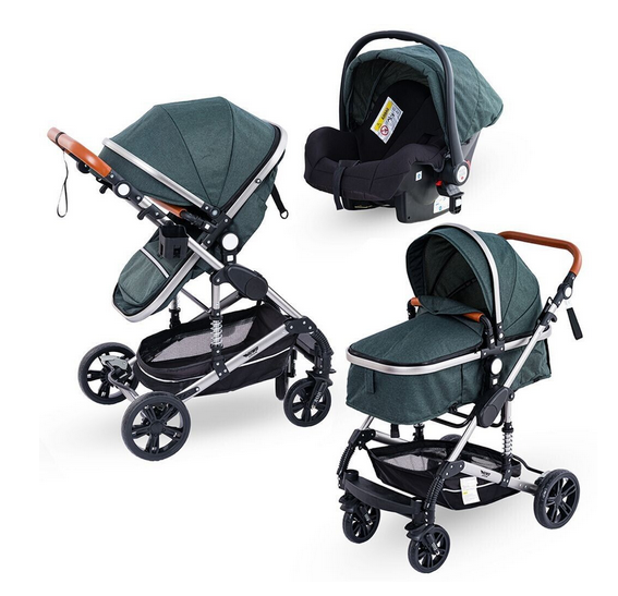 MUWO 3 in 1 Kombi Kinderwagen Komplettset grün für 88,88€ (statt 144€)