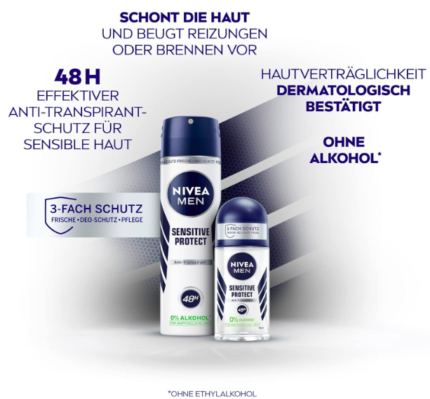 NIVEA MEN Sensitive Protect Deo Roll On (50 ml) ab 1,47€ (statt 2,15€)