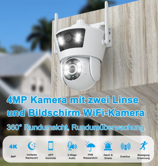 ANRAN P7   360° WLAN Überwachungskamera (1440p) für 37,99€ (statt 46€)