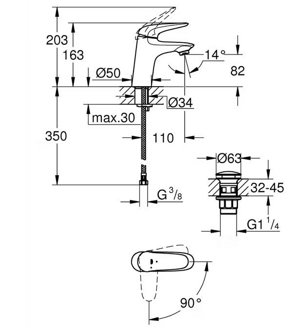 Grohe QuickFix Wave Einhand Waschtischbatterie für 55,90€ (statt 77€)