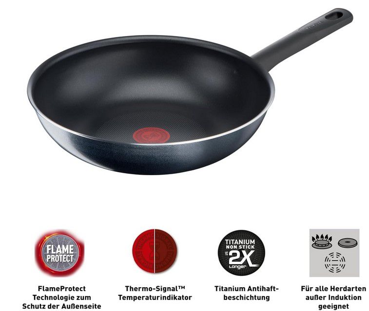 TEFAL B56619 Wokpfanne Ø 28 cm Antihaft für 19,99€ (statt 30€)