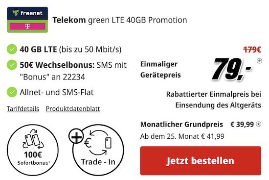 Trade In: Samsung Galaxy S24 Ultra + Telekom 40GB Allnet für 39,99€ mtl. + 50€ Bonus