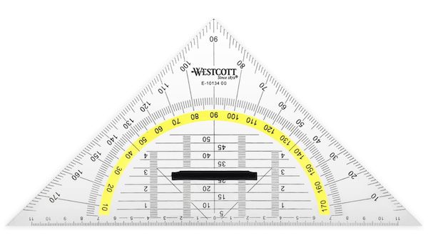 Westcott E 10134 00 Geometriedreieck mit abnehmbarem Griff ab 1,27€   Prime