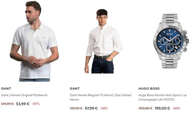 👟👕 dress for less Schlussverkauf bis  80% + 20% extra   z.B. Giorgio Armani Chronograph 145,59€ (statt 269€)