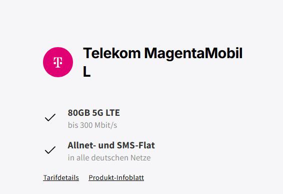 Apple iPhone 16 Pro 128GB für 449,95€ + Telekom AllNet/SMS 80GB für 69,95€ mtl.