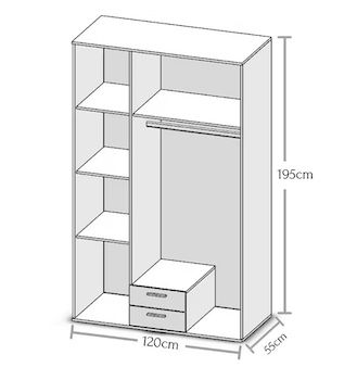 Pol Power Karl Kleiderschrank 120 x 195 cm in Weiß ab 99,99€ (statt 182€)