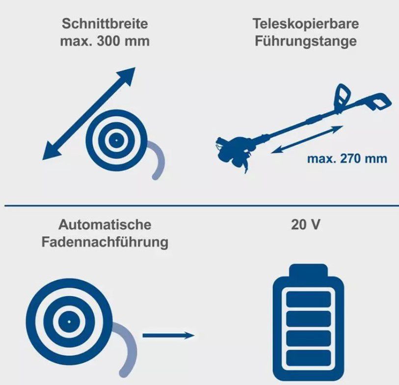 Scheppach C LT300 Akku Rasentrimmer +Akku +Ladegerät für 47,99€ (statt 60€)