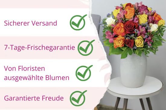 20 Stiele Rosenstrauß Rosenwunder mit bis zu 40 Blüten für nur 27,48€