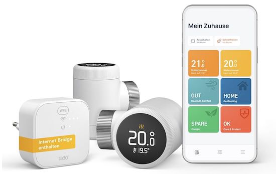 🔥 2er Set tado° Heizkörper Thermostat X + Bridge Starter Kit für 99,99€ (statt 169€)