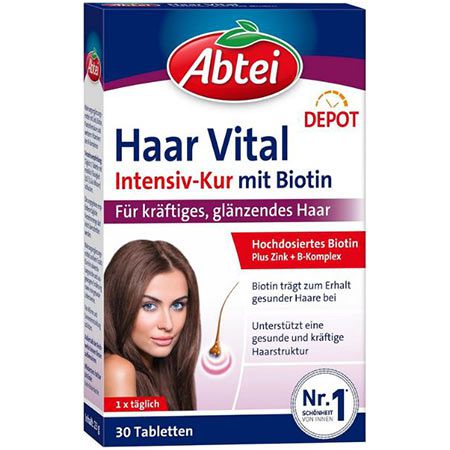 30er Pack Abtei Haar Vital Intensiv Kur mit Biotin, Zink & Vitamin B ab 2,87€ (statt 4€)