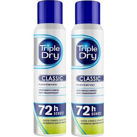 2x Triple Dry Anti Transpirant Spray, je 150 ml für 3,99€ (statt 8€)