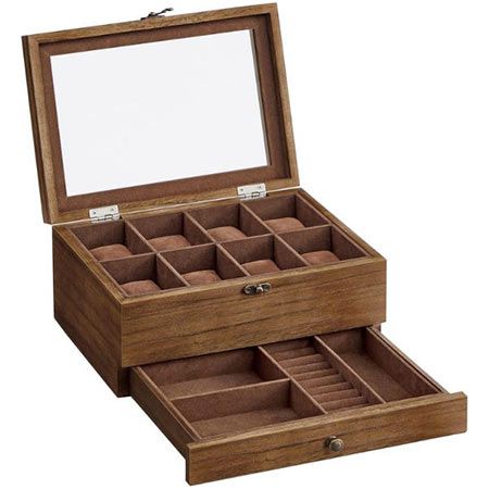 Songmics Uhrenbox mit 8 Fächern aus Massivholz für 27,19€ (statt 35€)