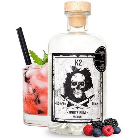 K2 White Rum mit 41,5% Vol, 0,5L für 13,39€ (statt 19€)