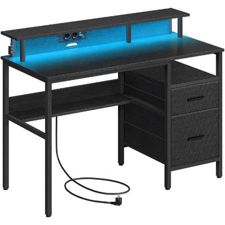 Vasagle Schreibtisch mit LED-Beleuchtung, 55x120x90cm für 88,82€ (statt 110€)