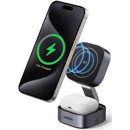 Ugreen MagFlow Qi2  2 in 1 Ladestation mit MagSafe für 37,99€ (statt 60€)