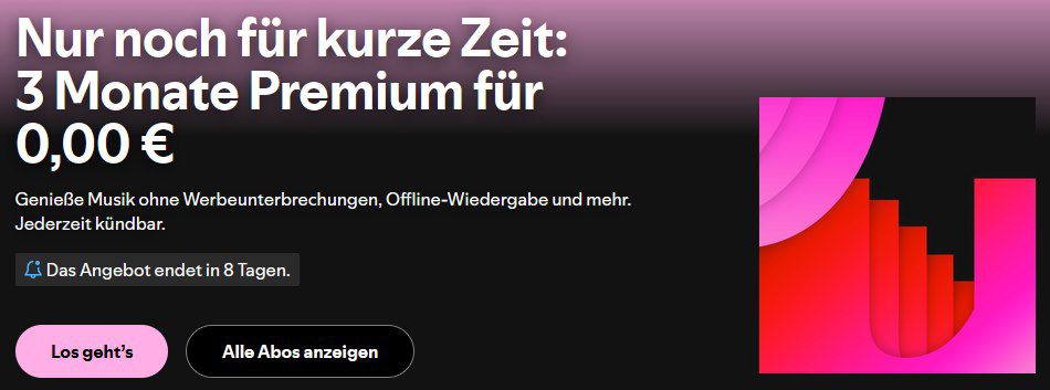 3 Monate Spotify Premium Angebot 🎧 komplett kostenlos testen