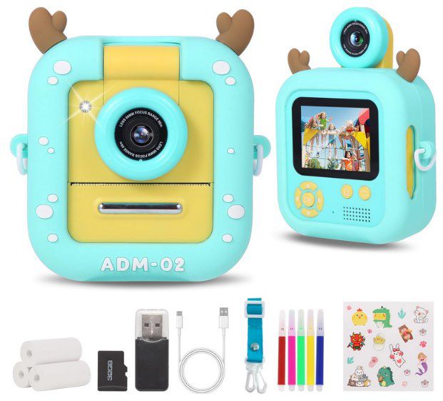 Kindersofortbildkamera mit Display inkl. 3 Rollen + 32GB SD Karte für 24,74€ (statt 50€)