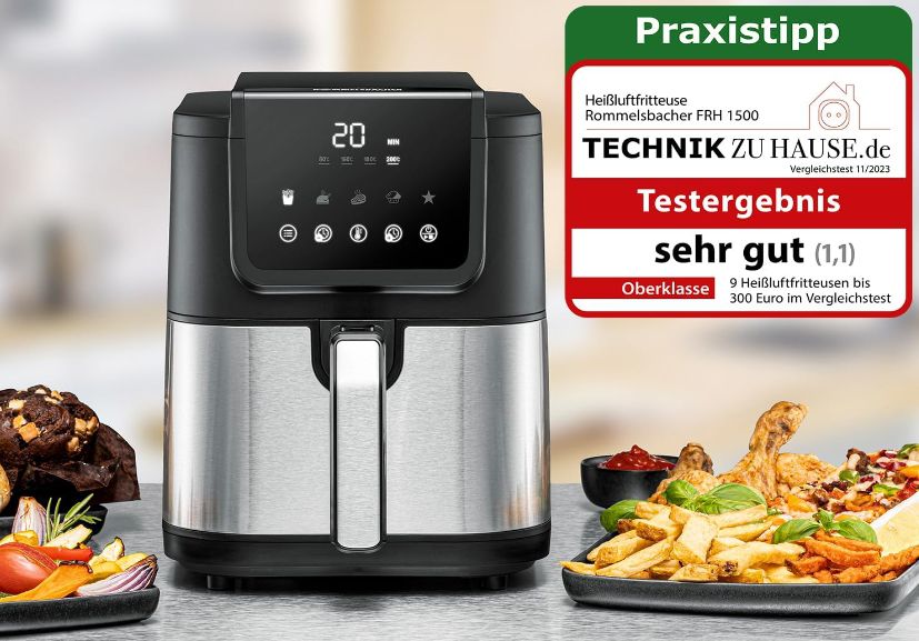 🍟 Rommelsbacher Heißluftfritteuse FRH 1500 XL mit 5 Liter für 71,98€ (statt 88€)