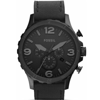 Fossil Nate Leder JR1354 Chronograph in Schwarz ab 96€ (statt 130€)