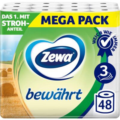 🧻 Zewa bewährt – 48 Rollen Toilettenpapier 3-lagig ab 17,41€ (statt 23€)