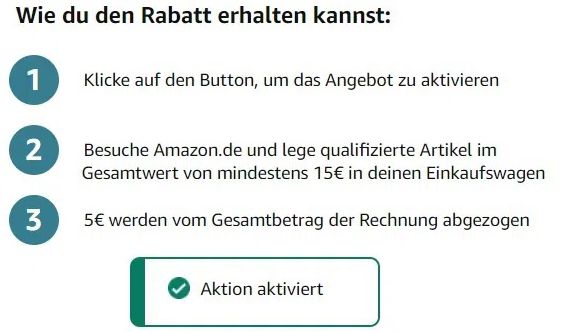 🤩 Personalisiert: 5€ Amazon Gutschein ab 15€ Bestellwert