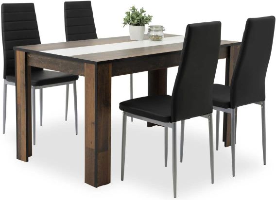 🪑 Tischgruppe Helene Old Wood Nachbildung   Tisch + 4 Stühle ab 159,99€ (statt 200€)