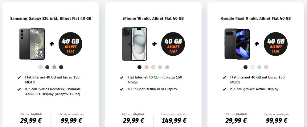 🔥 Klarmobil Geburtstags Deals   z.B. iPhone 15 + Vodafone 40GB nur 29,99€ mtl.