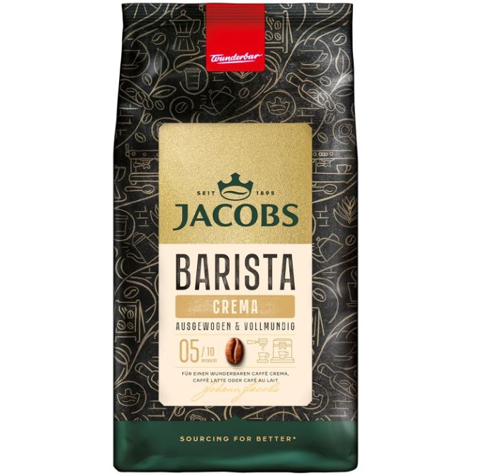 Jacobs Barista Crema Kaffeebohnen   milder Kaffee, 1kg ab 9,17€ (statt 15€)