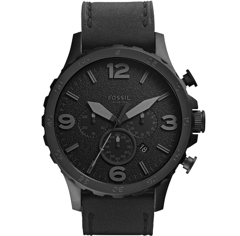 Fossil Nate Leder JR1354 Chronograph in Schwarz ab 96€ (statt 130€)