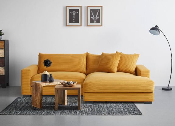 Wohnlandschaft Pedro 3S.REC in Messingfarben für 604€ (statt 826€)