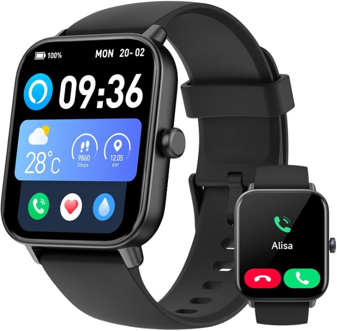 W19 Noir Smartwatch mit 100+ Sportmodi   iOS & Android für 19,59€ (statt 40€)