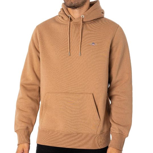 😎 GANT Herren Reg Shield Hoodie Kapuzenpullover in Khaki für 59,95€ (statt 89€)   bis 3XL