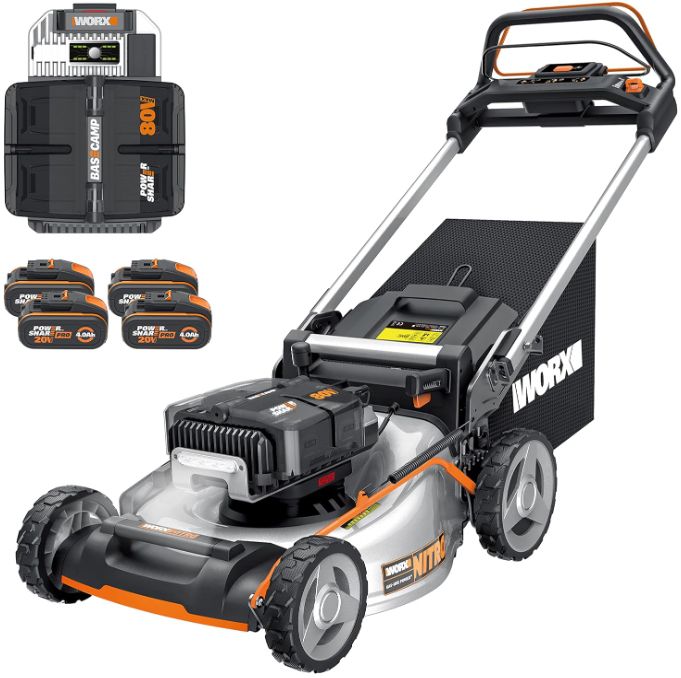 WORX WG761E Nitro Profi Akku Rasenmäher 80V inkl. 4 x 4Ah 20V Akku für 599,99€ (statt 749€)