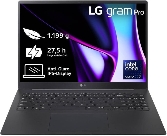 😮 LG Gram Pro 16 mit Intel Ultra 7, 32GB RAM,  2TB SSD & 27h Akku für 1.579€ (statt 1.929€)