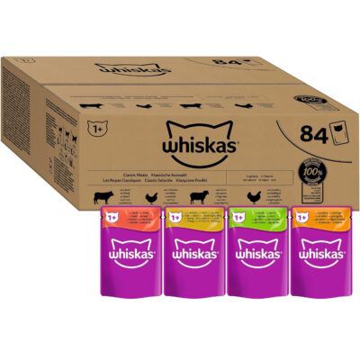 Whiskas 1+ Katzennassfutter Klassische Auswahl 84 x 85g für 19,90€ (statt 29€)