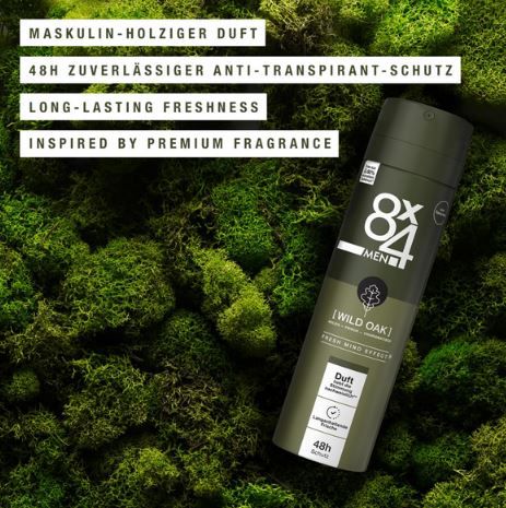 8X4 Men Wild Oak Deospray, 150ml ab 2,33€ (statt 3€)