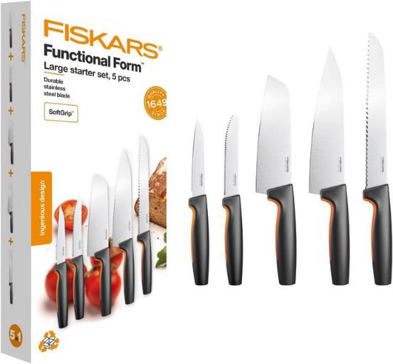 Fiskars Functional Form Küchenmesser Set, 5 teilig für 39,99€ (statt 47€)