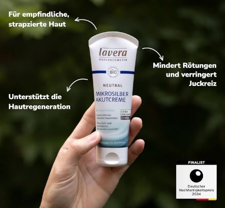 lavera Neutral Akutcreme mit Mikrosilber, 75ml ab 5,46€ (statt 14€)