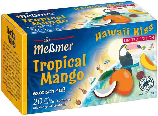 4x Meßmer Hawaii Kiss Tropical Mango mit je 20 Teebeutel ab 4,65€ (statt 10€)