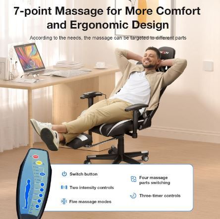 Douxlife Gaming Stuhl mit 7 Punkt Massage Funktion für 89,99€ (statt 180€)