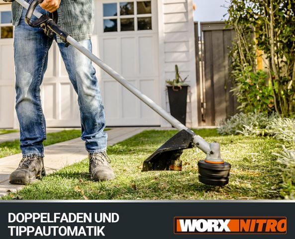 Worx Nitro WG186E.92 Akku Rasentrimmer & Freischneider für 165,75€ (statt 195€)