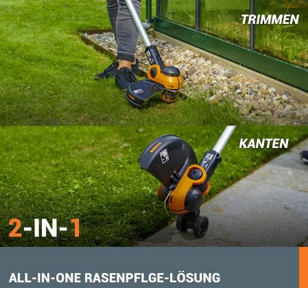 WORX WG163E.3 18V(20V) 2 in 1 Rasentrimmer inkl. Akkus + Ladegerät für 139,99€ (statt 170€)