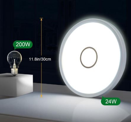 kuwork LED Deckenleuchte, 30cm, 6.500K für 10,79€ (statt 27€)