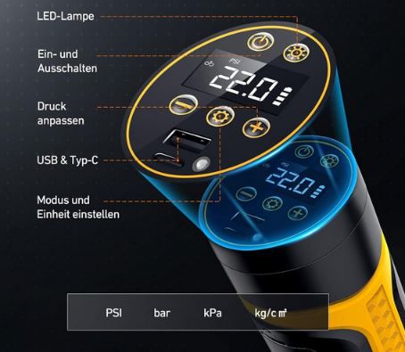 AstroAI Elektrische Luftpumpe mit bis zu 10,3 Bar für 25,54€ (statt 35€)