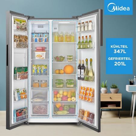 Midea MERS530FGE02 Side by Side Kühlschrank, 548L für 509€ (statt 599€)